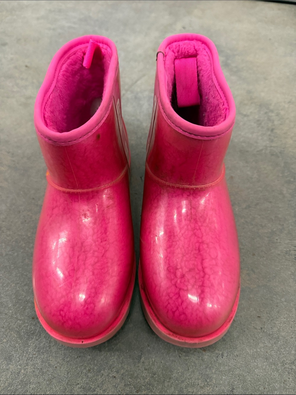 UGG Bright Pink Short Shearling Ankle Boots